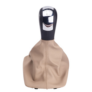 Leather Gear <b>Shift</b> <b>Knob</b> Cover For Skoda Octavia 2004-2011 Manual 5 6 Speed Ergonomic Design - Product Image 2