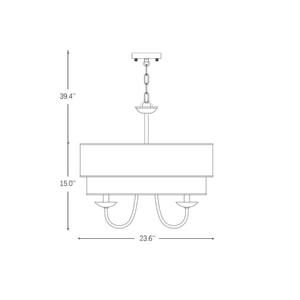 Lámpara de Araña Moderna de Cobre Personalizada de Fábrica con 6 Luces, Pantalla de Tela Tipo Tambor, Estilo Rústico Tradicional para Comedor - Product Image 5