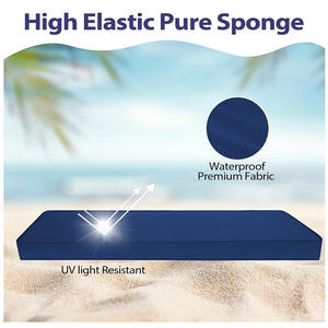 7618 Wasserdichtes, licht beständiges, dickes Sitzkissen für den Außenbereich Weiche Sitzpolster mit Krawatten für Terrassen-Sitzkissen in Rechteckform - Product Image 3