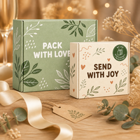 Coffret Cadeau Écologique Personnalisé Vert Sauge – Boîte d'Expédition avec Message d'Amour – Vente en Gros Direct Usine