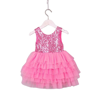 Nouvelle arrivée, robe d'été sans manches pour filles, avec nœud, paillettes, tulle à étages, 2-14T, bleu royal, respirante, écologique, col en V