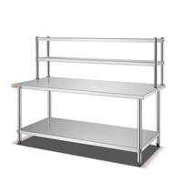 Table de travail en acier inoxydable pour la restauration, équipement de cuisine, table de travail pour la préparation de hamburgers et de poulet frit
