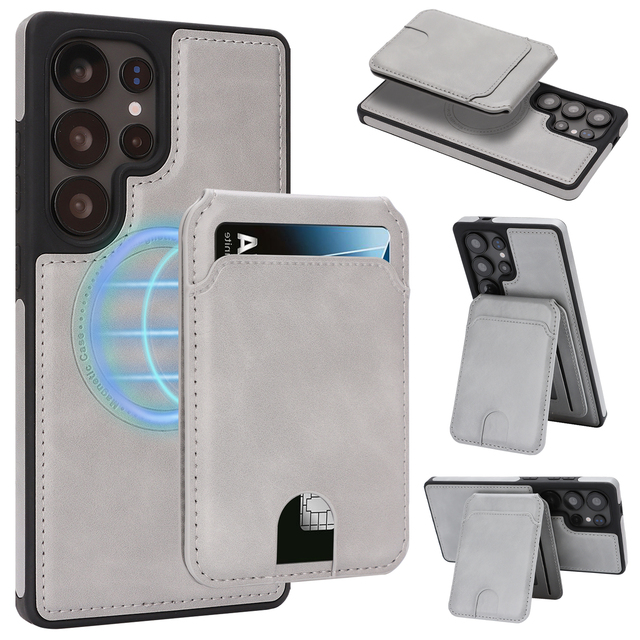 Wholesale Custom Logo PU Leather Case C0212 for Samsung S24 S25 S26 Ultra- Anti-Shock Full Protection Support Wireless Charging
