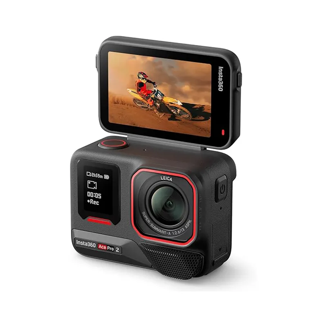 Ace Pro 2 Mini Action Camera 2.7K High Definition CMOS Imaging Sensor Dual Battery Flip Touch Optical Wi-Fi Enabled Built-in LED
