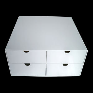 Distributeur de lentilles de contact quotidien moderne et écologique à 4 tiroirs, <span class=keywords><strong>blanc</strong></span> neige, avec logo personnalisé - Product Image 4