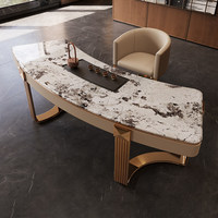 Ensemble table et chaises de thé en pierre de style italien Kelly Moment, luxe léger, moderne et minimaliste, station de thé Kung Fu tout-en-un pour bureau
