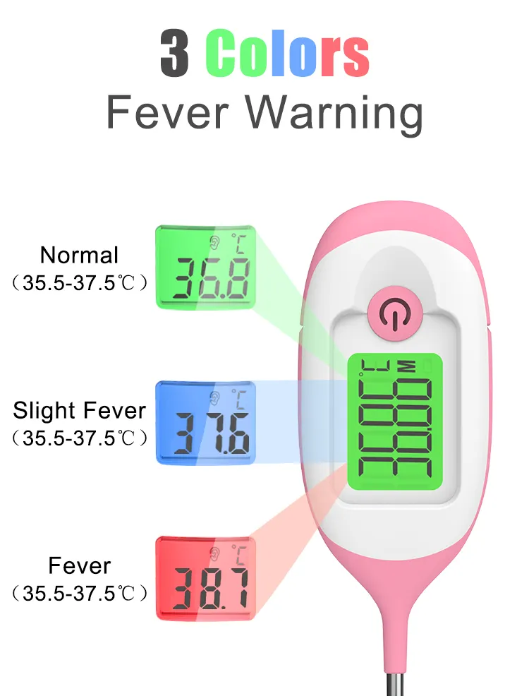 Ce approuvé affichage numérique pour rappeler à pointe flexible Lcd bébé oral rectal étanche thermomètre médical