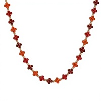 Collier élégant avec pierres précieuses florales, design à maillons en cristal coloré, bijoux tendance pour femmes, design personnalisé