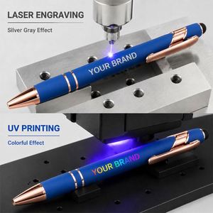 Bulk Soft Rubber Rose <b>Gold</b> Part Metal Stylus Touch Ball <b>Pen</b> With Laser Engraved Brand Logo for Office Custom Engraved Metal <b>Pens</b> - Product Image 3