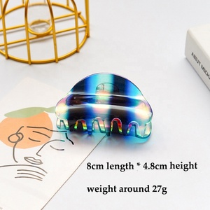MIO venta al por mayor Gran pelo brillante cangrejo mariposa onda acrílico pinzas para el pelo brillo geométrico para mujer señora pelo grueso - Product Image 6