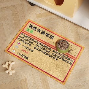 Tapis créatif pour litière de chat, en boucle de soie, rectangulaire, durable, anti-poussière, pour salon, entrée, balcon - Product Image 1