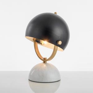 New Style Unique Metal Black Lampshade Desk Light Marble Base Bedroom <b>Bedside</b> Desk Office <b>Table</b> Lamp - Product Image 2