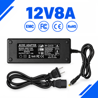 Adaptateur secteur de bureau OEM ODM personnalisé, conforme RoHS, fiable, 12V 8A, prise US, 96W, pour PC tout-en-un et ordinateur portable de jeu