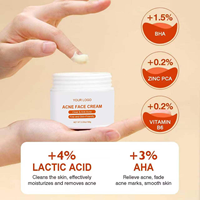 Crème Visage OEM ODM à Base de Plantes AHA Blanchissante Hydratante Soin de la Peau Réduction des Pores Contrôle du Sébum Élimination des Acnés et des Boutons