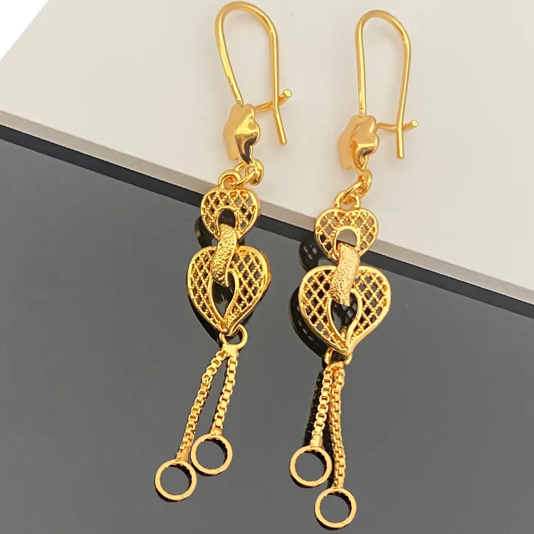 Muslim long earring with rosary bead of fashion gold plated earrings for islamic women love