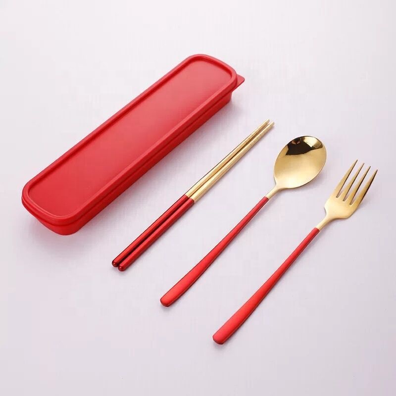 Set de 4 Couverts en Acier Inoxydable - Kit Couvert - Avec Couteau, Fourchette et Cuillère - Poli Brillant - Coffret Cadeau