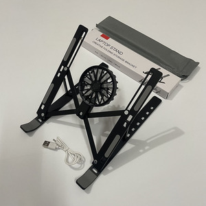 Soporte plegable para computadora portátil Soporte ajustable de aleación de aluminio para computadora portátil Soporte para tableta Soporte portátil para computadora portátil con ventilador - Product Image 3