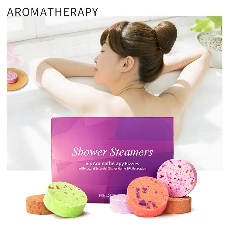 Hot Sell Gift Pack Of 6 Shower Steamers Aromatherapy Body Relax Handmade Shower Steamer Tablets