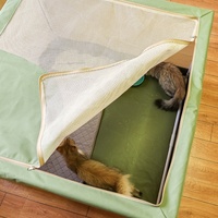 Vente en gros de cage pour petits animaux avec fermeture éclair confortable respirant pliable plateau en plastique moderne pour intérieur chien chat