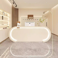 Meilleure vente Bureau de réception miniature rose à cannelures de haute qualité pour hôtel, salon de beauté