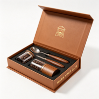 Boîte à rabat magnétique GoTop pour ensemble d'outils à café avec insert EVA personnalisé, finition mate, coffret cadeau de café haut de gamme