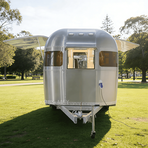 Carrito de Comida Comercial para Exteriores, Diseño de Carrito de Venta Ambulante, Remolcable, de Acero Inoxidable, para Helados, Dulces, Panadería y Bar - Product Image 5