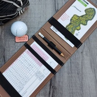 Dompet Kulit Sintetis Berukir Laser dengan Tempat Pensil, Penutup Buku, Tempat Kartu Skor Golf, Aksesoris Golf Kustom untuk Klub Golf