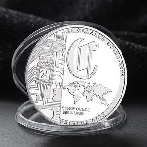 custom metal promotional pur silver commemorative coin packaging