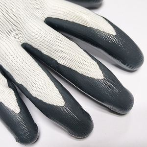Gants de travail basiques pour hommes, doublure en nylon/polyester blanc de calibre 13 avec revêtement en nitrile gris, finition lisse, CE EN338 4121X - Product Image 5