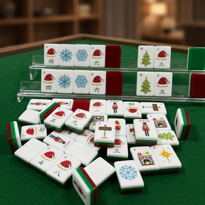 Stock Disponible, Fotos Reales: Juego de Mahjong Americano Temático Cascanueces de Acrílico para Jugar a Mano, Venta al por Mayor de Navidad - Product Image 1