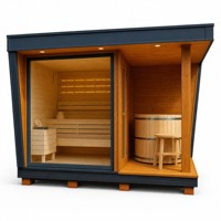 Sauna compact pour 1 à 6 personnes, utilisation en extérieur, sauna en bois, sauna à spectre complet avec éclairage LED, contrôle numérique de la température, cabine
