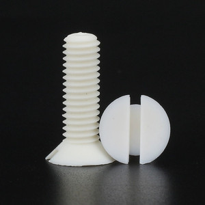 PA66 rãnh chìm đầu vít Polypropylene PP nhựa vít tùy chỉnh <span class=keywords><strong>din963</strong></span> Trắng Nylon vít - Product Image 3
