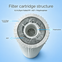 Filter Air Kopi 10L/menit, Filter Air Komersial Pra-Filter PP ACF Polifosfat, Penghambat Kerak, Mengurangi Bau Tak Sedap