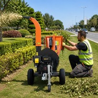Broyeur de bois à disque professionnel NEXAGROT GS150, 15 CV, essence, démarrage électrique, capacité de 120 mm, broyeur d'arbres de 4,7 pouces, roues stables