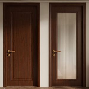 Puerta Interior de Madera Maciza con Chapa de Madera Natural, Personalizada de Fábrica, para Apartamentos, Casas, Villas y Hoteles - Product Image 1