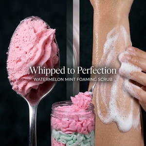 Exfoliante Corporal de Sandía y Menta con Manteca de Karité y Aceite de Coco, Jabón Espumoso Hidratante y Limpiador Profundo 250ml - Product Image 5