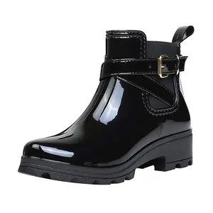 Wholesale high heel women's ankle rain boots waterproof chelsea boots rain