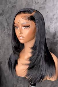 Peluca con cierre de encaje HD con corte de pelo de mariposa, pelo <span class=keywords><strong>brasileño</strong></span> Natural prearrancado 4x6, peluca negra sin pegamento para mujer, encaje transparente - Product Image 5