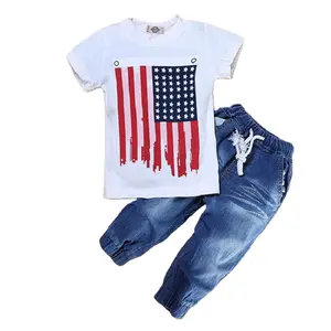 Casual kids clothing set short sleeve wholesale summer baby children boy clothes