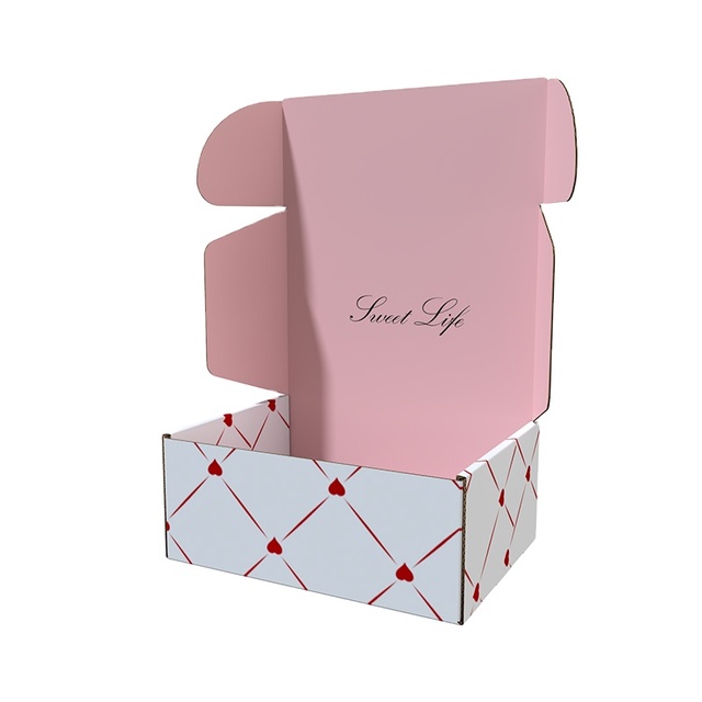 Eco Friendly Custom Logo Printed Pink Mailer Box Durable Clothing Gift Shoes Paper Packaging Cardboard Shipping Boxes