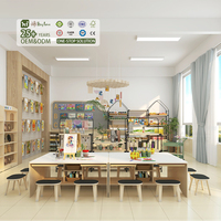 Ensemble de meubles de sécurité en bois massif pour la maternelle Hikeylove, meubles d'apprentissage interactifs multifonctionnels écologiques et durables pour bébés