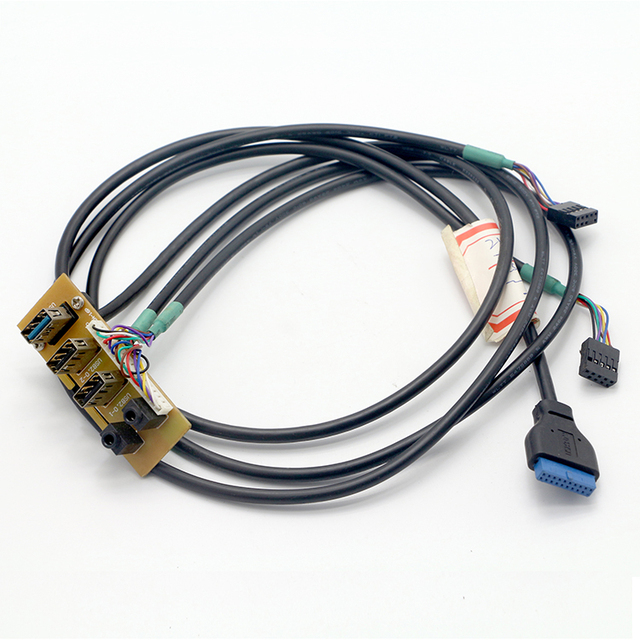 Bofan Audio Mic Dual USB 3.0 Ports PC Computer Case Front Panel USB Power Switch Cable Main Board Cable