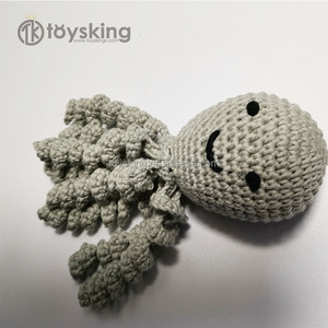 Juguete <span class=keywords><strong>Mordedor</strong></span> de Pulpo de Algodón Orgánico, Juguete de Ganchillo <span class=keywords><strong>Amigurumi</strong></span> Suave para Bebés, Juguete para Infantes - Product Image 5