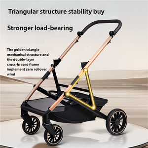 Cochecito de bebé de paisaje alto tipo coche plegable 3 en 1 para niños, herramienta para caminar de dos plazas con cesta para Dropshipping transfronterizo - Product Image 3