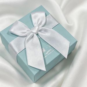 Scatola per Gioielli Blu <span class=keywords><strong>Tiffani</strong></span> con Fiocco in Nastro, per Anelli, Orecchini e <span class=keywords><strong>Collane</strong></span>, Vendita all'Ingrosso del Produttore - Product Image 1