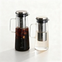 1000/1400ml Goutte De Glace Infusion Froide Cafetière Pot En Verre Borosilicate En Acier Inoxydable Filtre Couvercle Conception Contemporaine