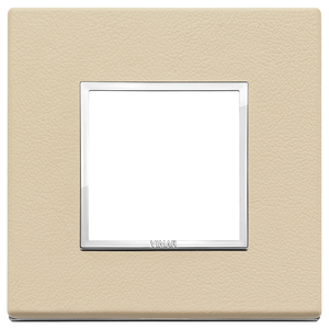 Vimar Cream Wall <b>Switch</b> <b>Plate</b> 11.6 Cm Square With Chrome Frame - Product Image 1