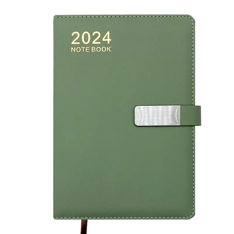 All'ingrosso 2024 Bulk A5 in pelle Pu diario con copertina rigida Agenda spagnola con portapenne