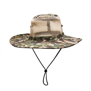 Sombrero de Camuflaje de Ala Ancha con Malla Transpirable, Protección UV para Exteriores, Cordón Ajustable para la Barbilla, Ideal para Pesca, Senderismo, Camping y Viajes - Product Image 2