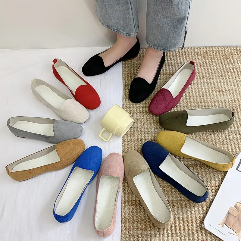 Fashion Large Size Casual Single Shoes for Women Tendon Sole Flat Women's Shoes Wholesale